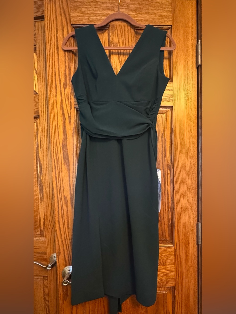 Dress the Population Emerald V-Neck Midi Dress